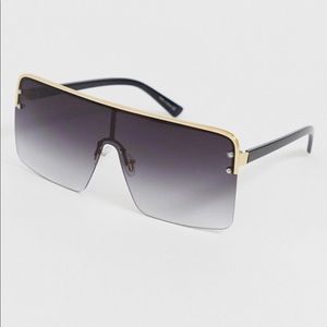 ALDO Zigosen Black Oversized Square Sunglasses
